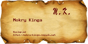 Mokry Kinga névjegykártya